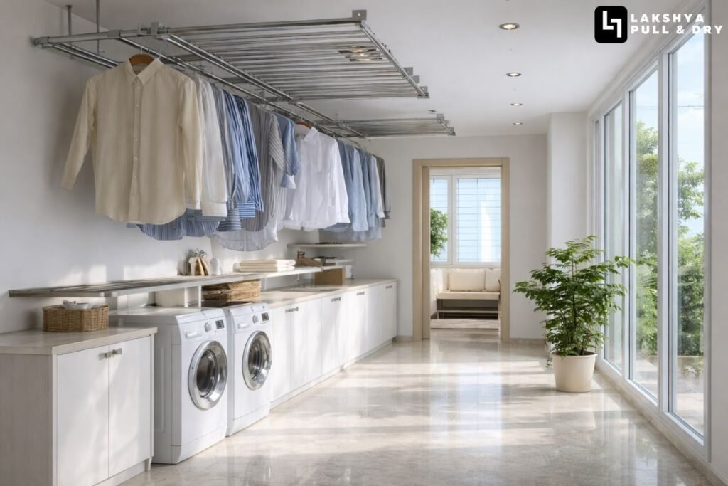 How Ceiling-Mounted Drying Racks Save Space in Small Apartments