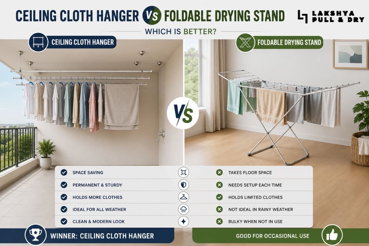 Ceiling Cloth Hanger vs Foldable Drying Stand: Which Is Better?
