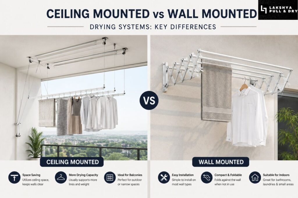 Ceiling Mounted vs Wall Mounted Drying Systems