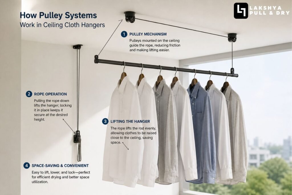 How Pulley Systems Work in Ceiling Cloth Hangers